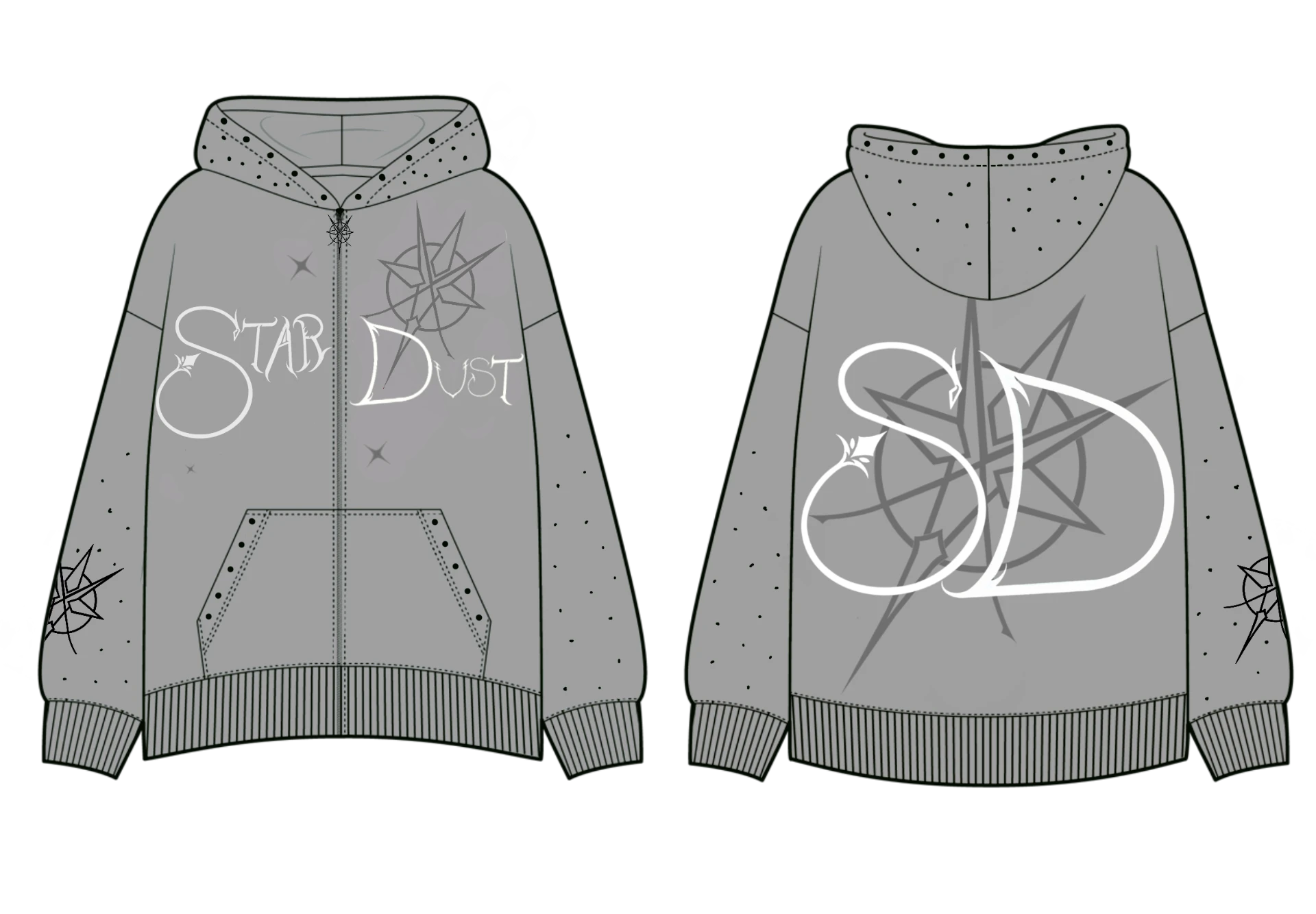 StarDust Hoodie: Smoke-grade Grey