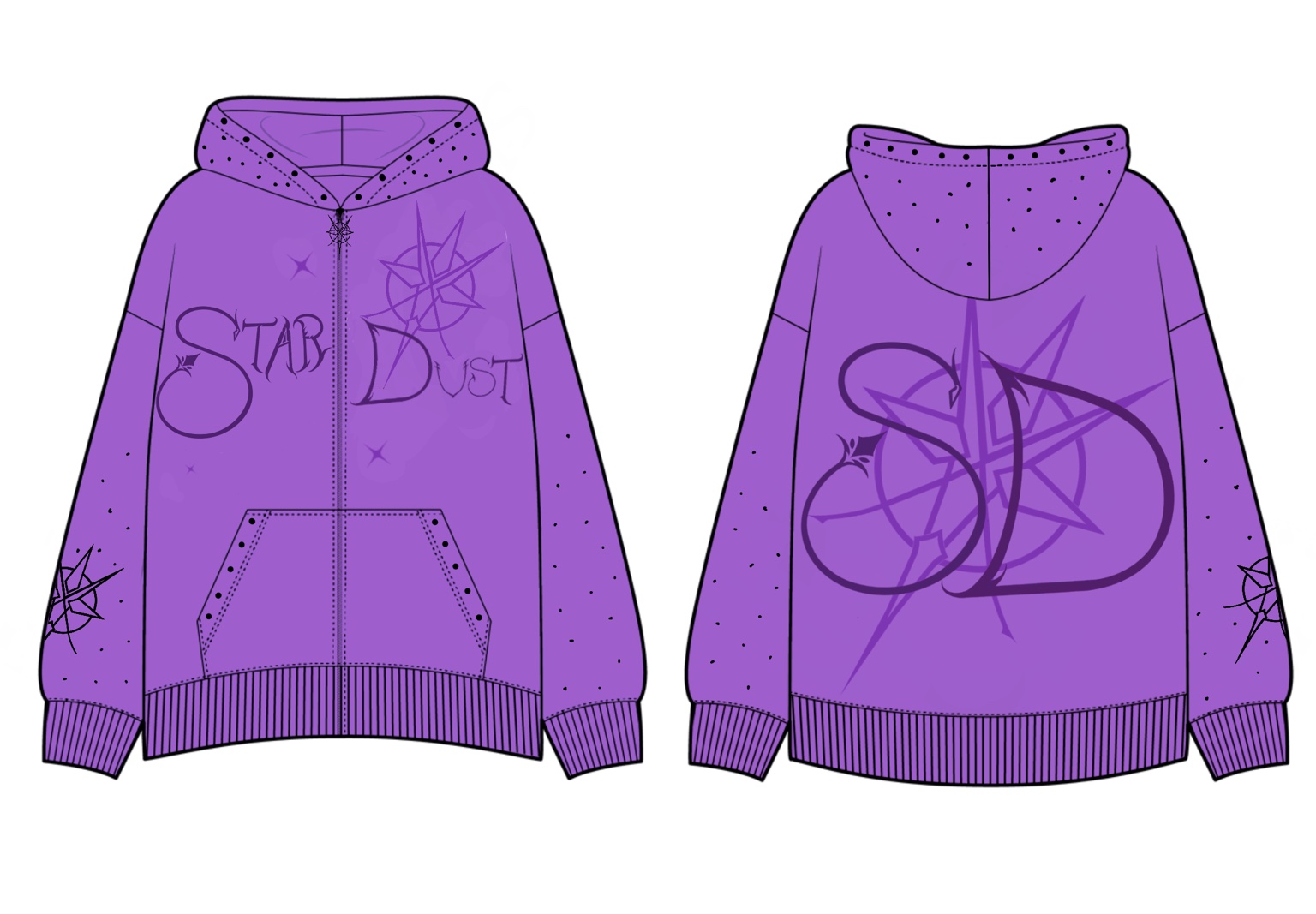 StarDust Hoodie: Moonlight Purple