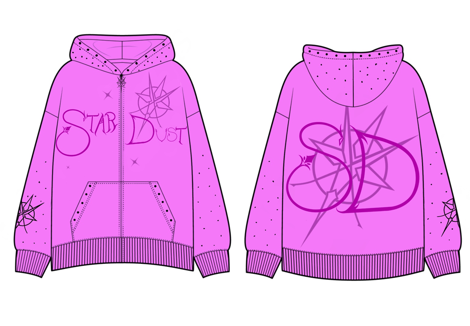 StarDust Hoodie: Rosalind Pink